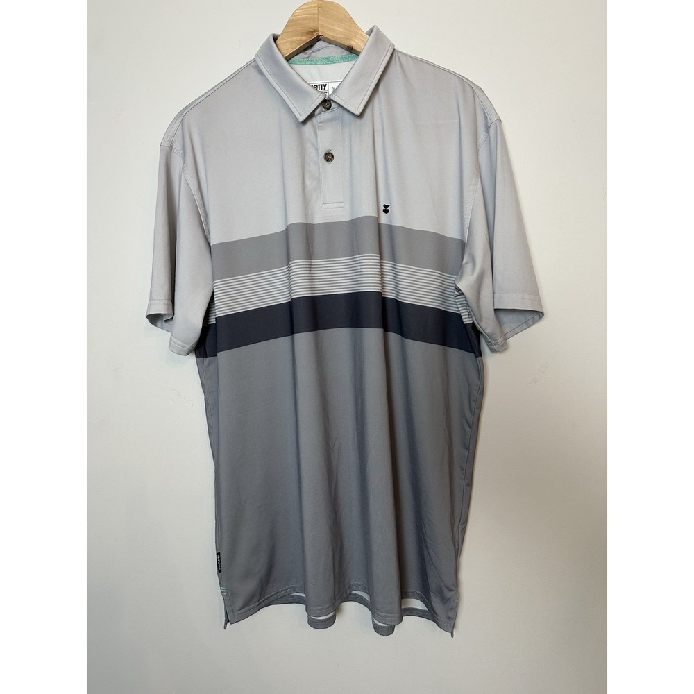 Jetty Men's‎ Bunker Golf Polo Grey Size X-Large XL Grey White